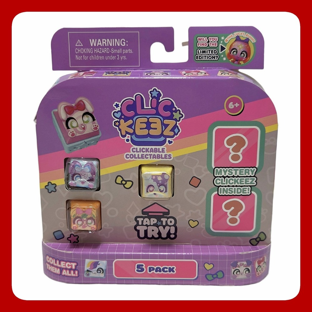 Goliath Clickeez 5 Pack Mystery Blind Box Clickable Collectibles New Sealed Toy